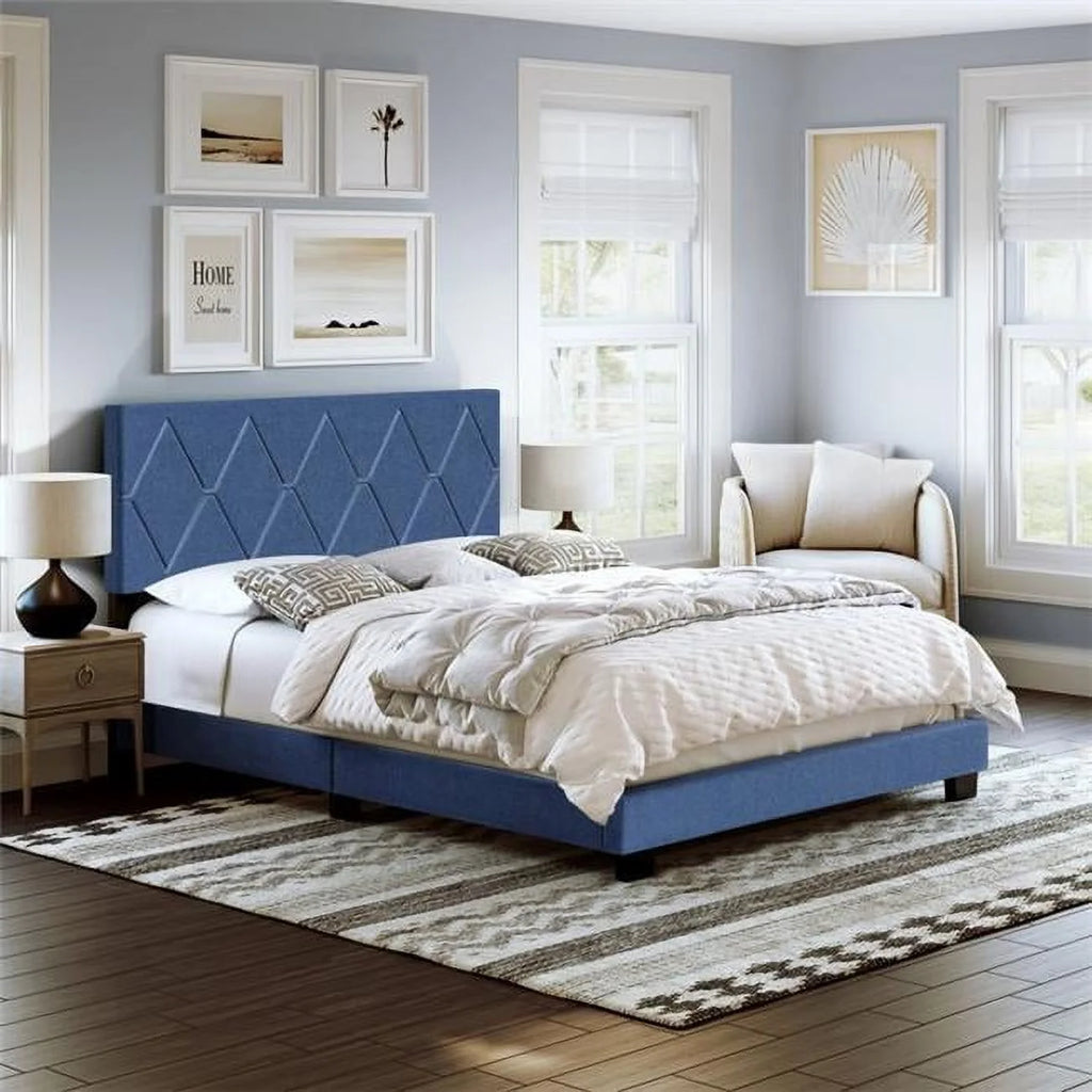 Linen Upholstered Platform Bed F2376