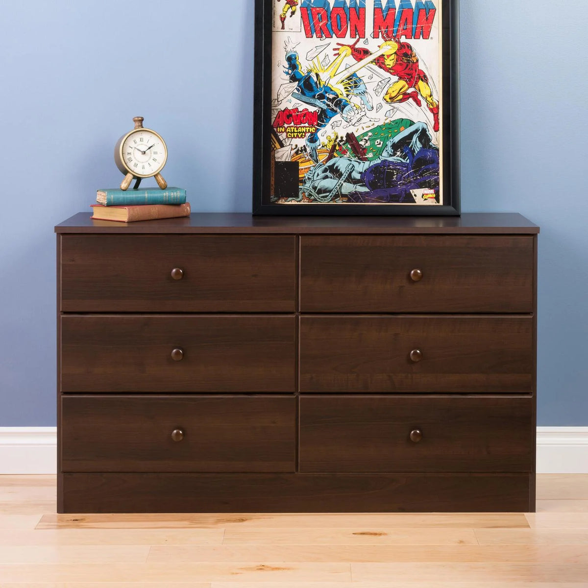 White 6 Drawer Wooden Dresser B546
