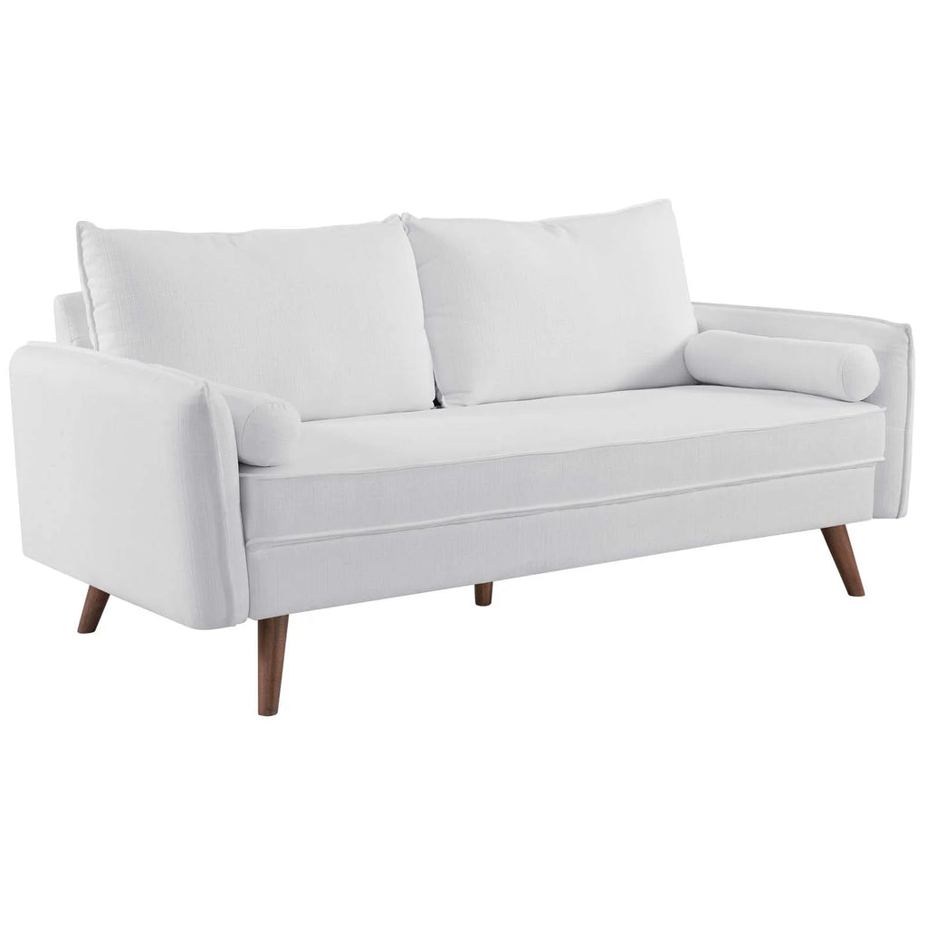 White Upholstered Fabric Sofa and Loveseat Set C968
