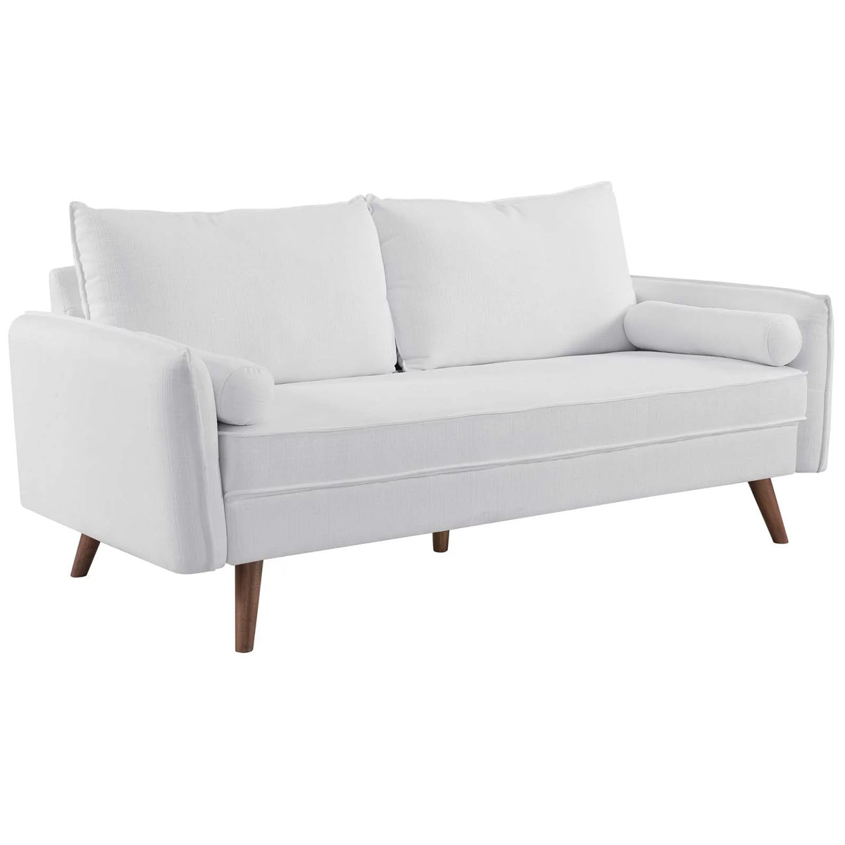 White Upholstered Fabric Sofa and Loveseat Set C968