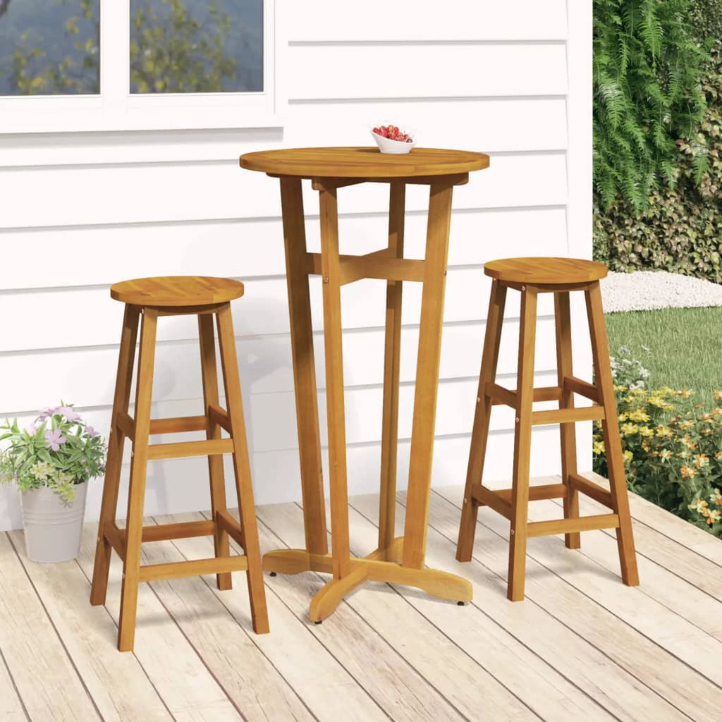 Acacia Wood Round Bar Table 23.6 x 41.3 Inches U2047