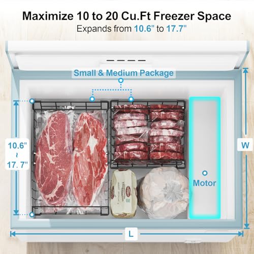 Black 4 Pack Expandable Stackable Freezer Organizer Bins E19112