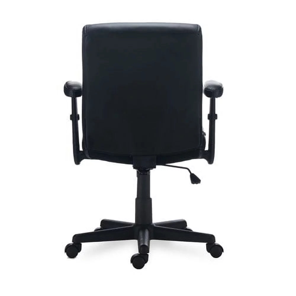 Black Leather Task Chair, 275 lb Capacity C200