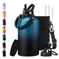 Insulated Water Bottle with Straw Lid Strap Carrier Boot & Paracord Handle P12650