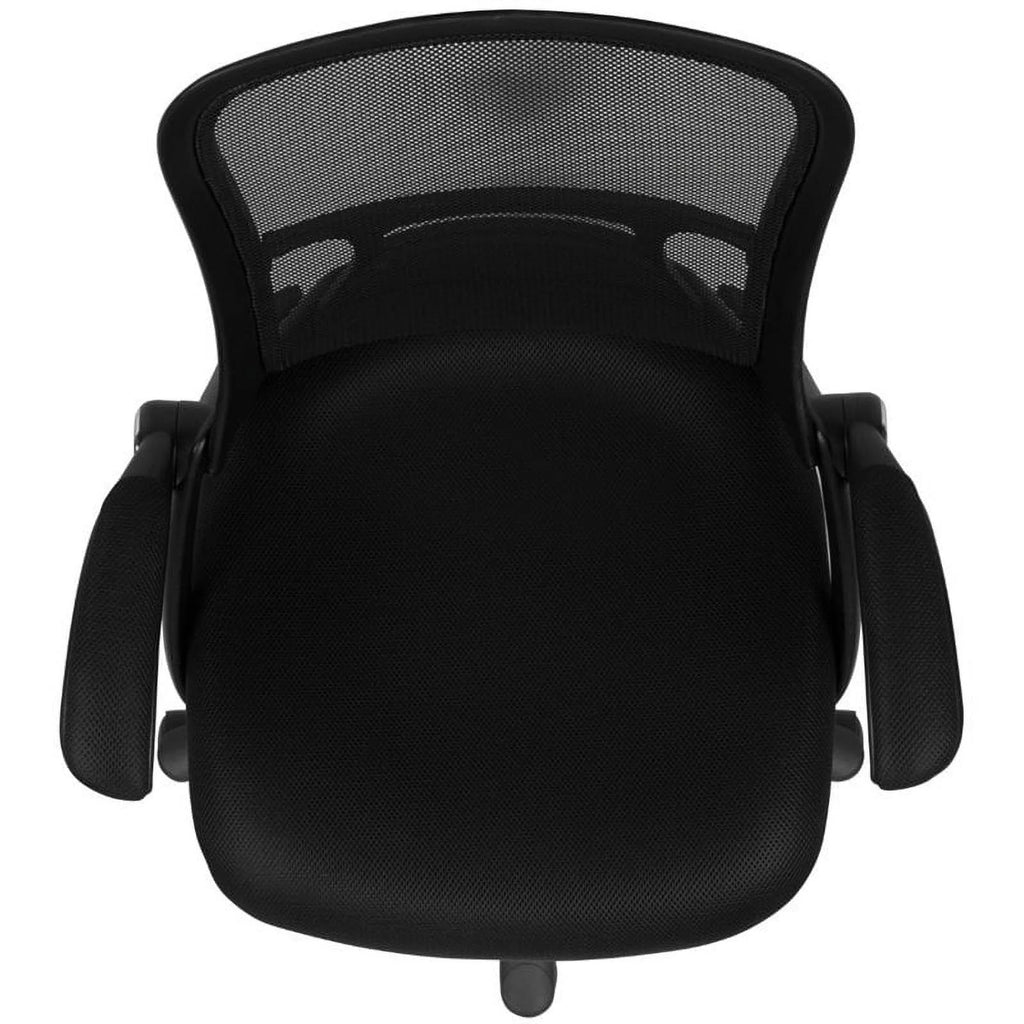 Black Mesh Ergonomic Swivel Office Chair with Flip-up Arms P75643