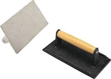 9.5" Cast Iron Grill Press with Wooden Handle I367