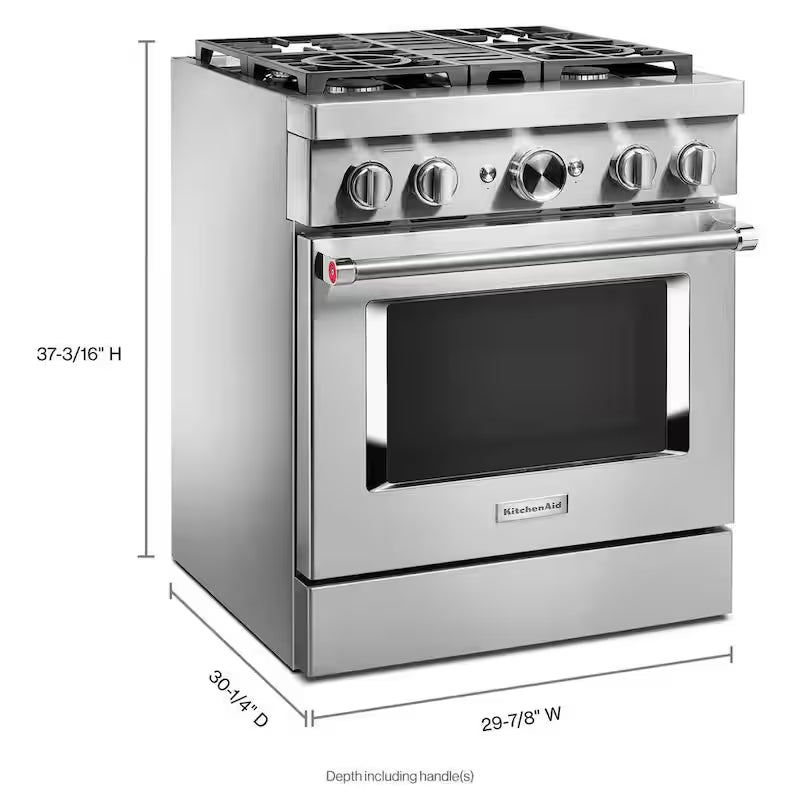 4 Burner Dual Fuel Freestanding Smart Range in Stainless Steel J694