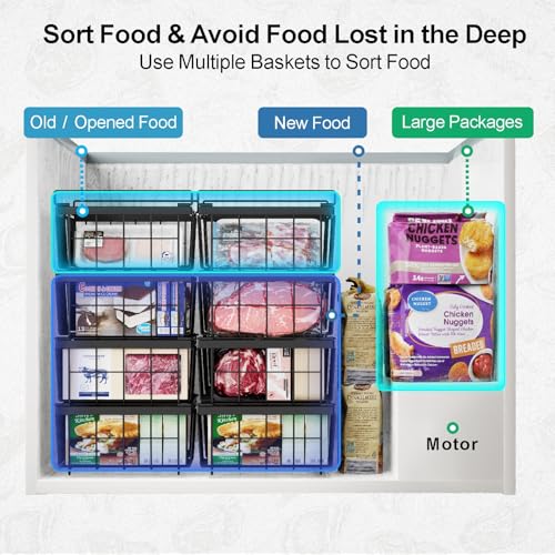 Black 4 Pack Expandable Stackable Freezer Organizer Bins E19112