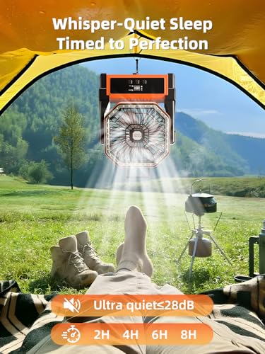 Portable Rechargeable Camping Fan with LED Lantern K732