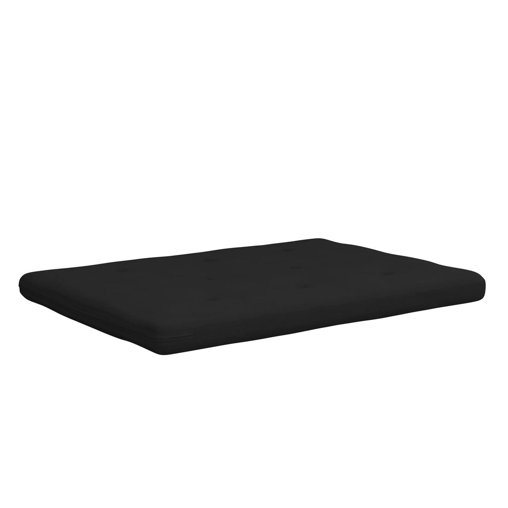6-Inch Futon Mattress with Tufted Cover, Full, Black Linen Z30815