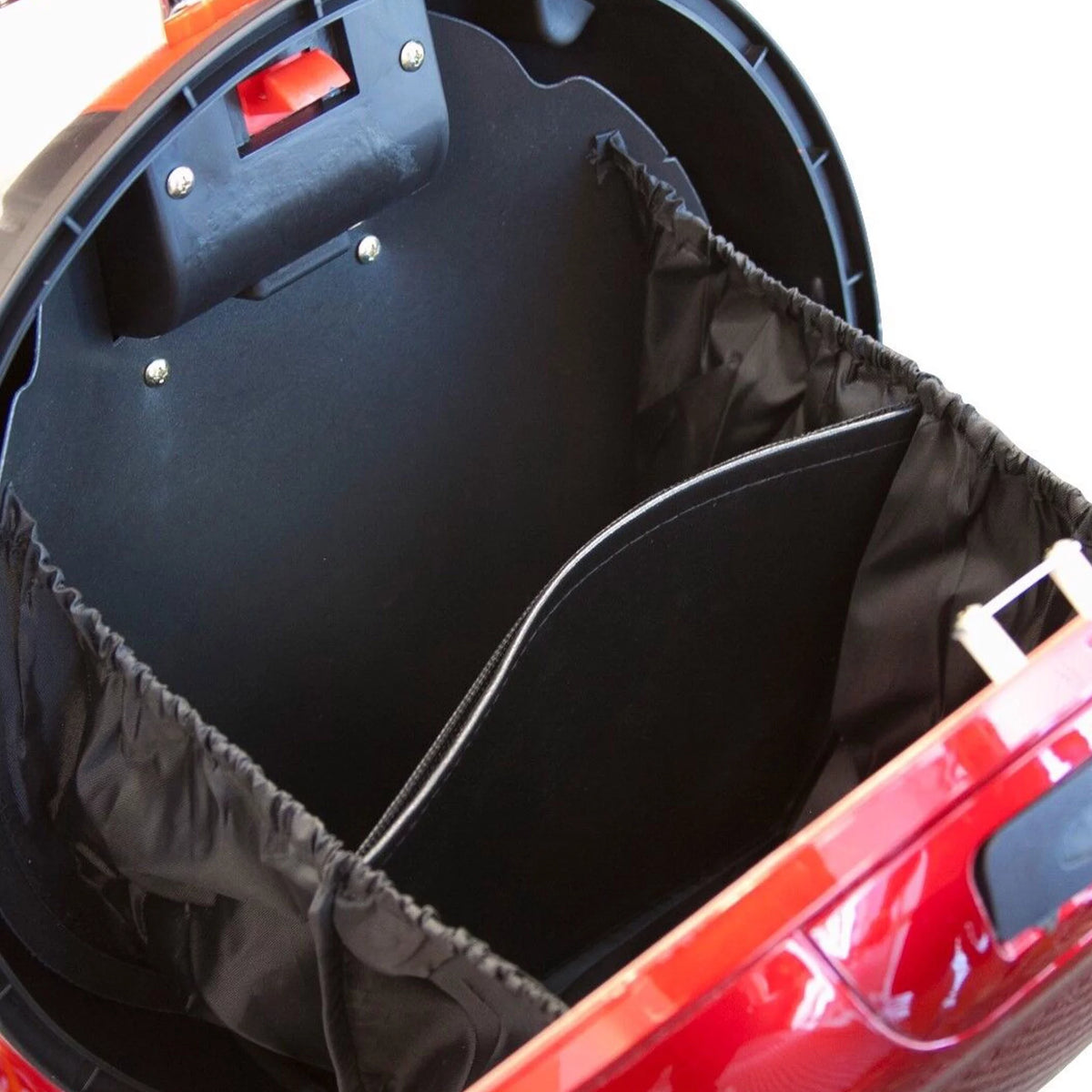 Red 3 Wheel Electric Scooter with Basket U6281