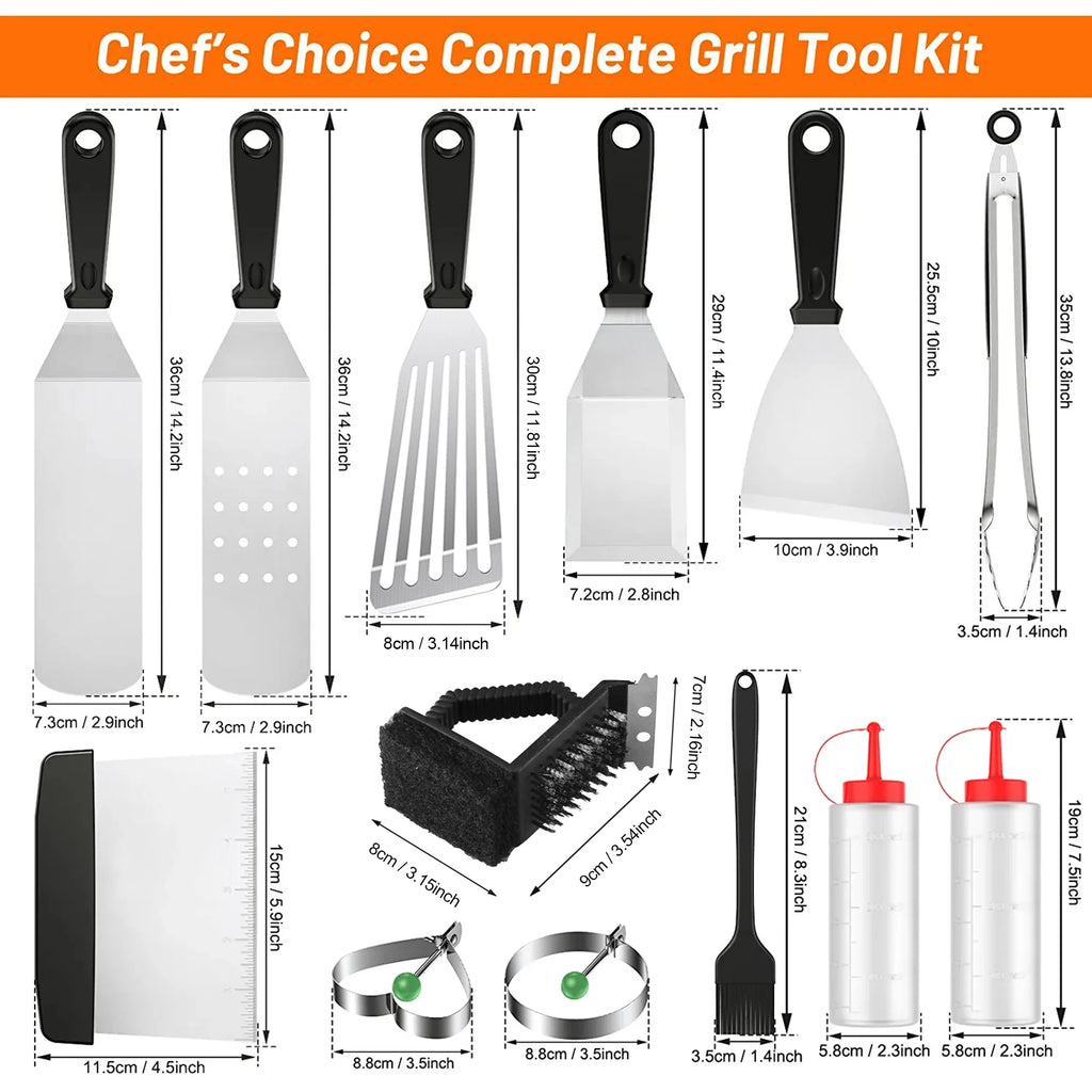 13 Pcs Stainless Steel Griddle Accessories E9267