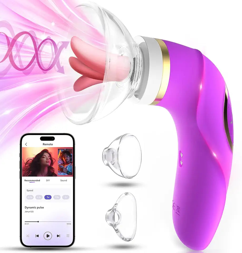 Clitoral Sucking Vibrator with 8 Sucking Modes and 5 Licking Tongue Vibrations B305202
