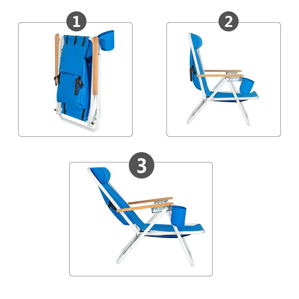 Portable Folding Recliner Beach Chair A51943