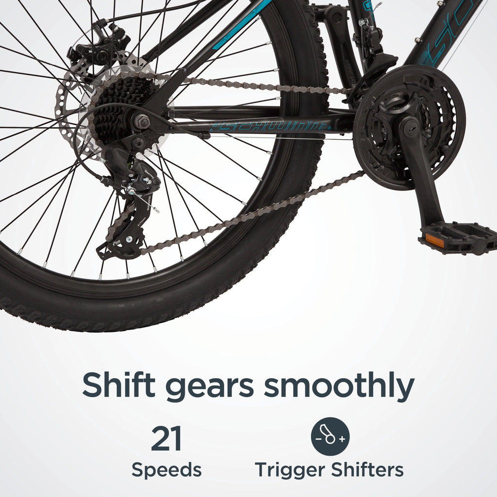 24-inch 21 Speeds Black Teal Mountain Bike D89543