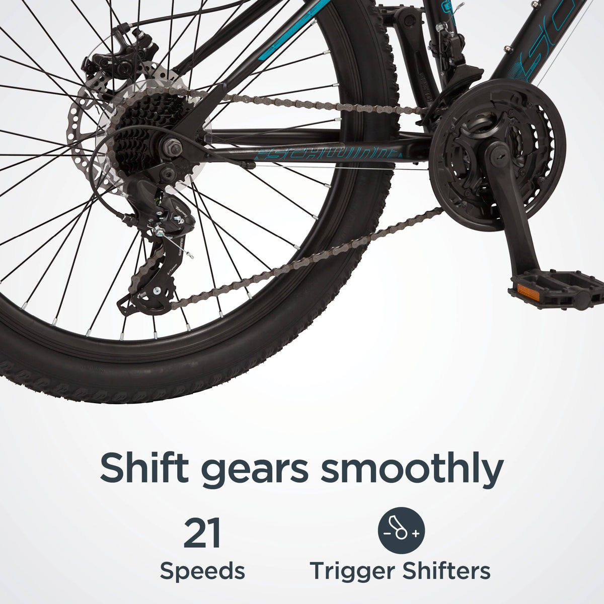 24-inch 21 Speeds Black Teal Mountain Bike D89543