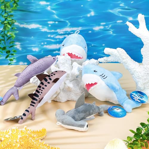 16 Sets Mini Shark Stuffed Animal Plush S722253