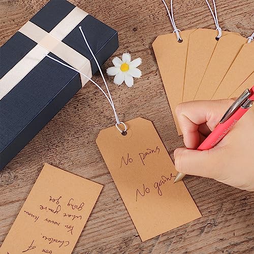 100pcs White Hang Paper Tags with String Attached S5437