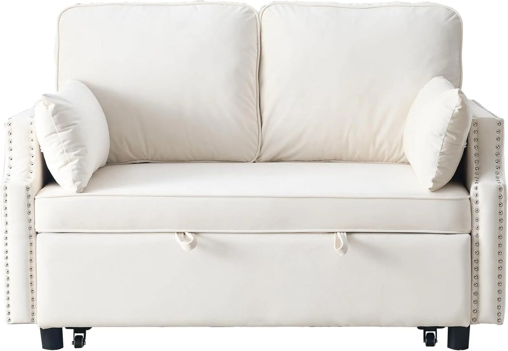Velvet Convertible Sleeper Sofa with Pull Out Bed F670
