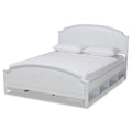 White Finished Wood Full Size Storage Platform Bed L784