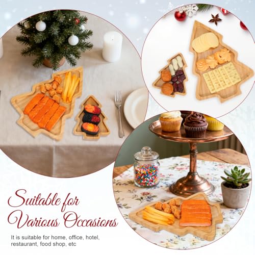 Wood Serving Platters Christmas Tree Shaped Wooden Tray N6774