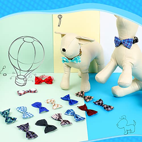 16 Pieces Dog Bow Ties Collar Attachment with Rubber Bands S68442