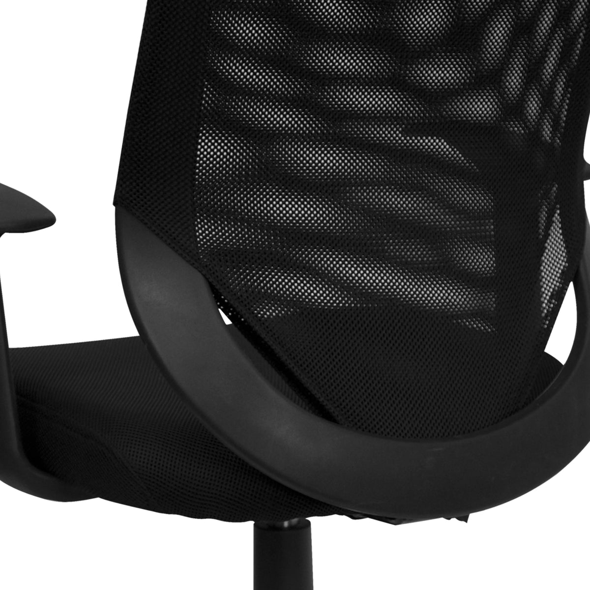 Black Mesh Swivel Task Office Chair with T-Arms Q619