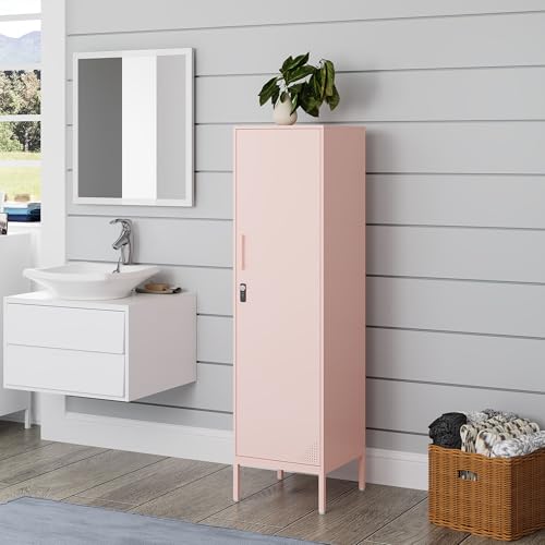 Metal Locker Storage Cabinet with Digital Lock, 3 Adjustable Shelves N752