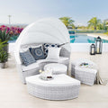 Light Gray White Outdoor Patio Daybed T676