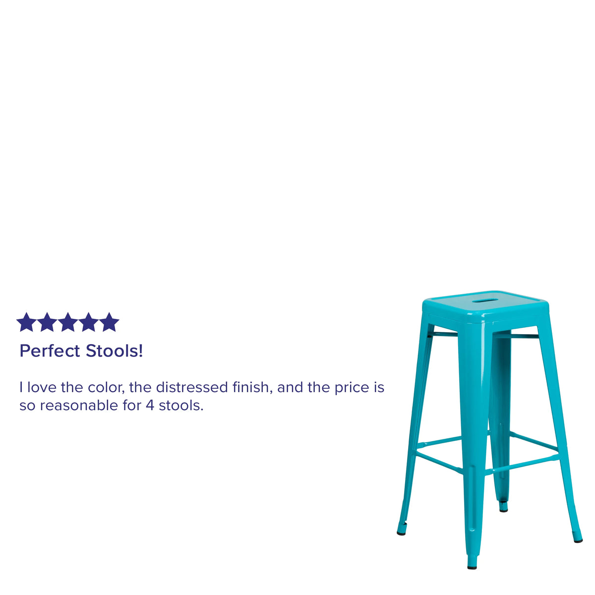 Teal-Blue Indoor-Outdoor Barstool V582