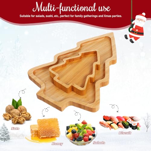 Wood Serving Platters Christmas Tree Shaped Wooden Tray N6774