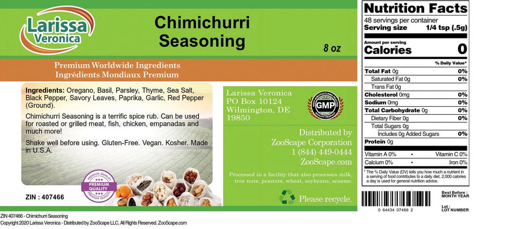 Chimichurri Seasoning, 8 oz, 2-Pack X4642