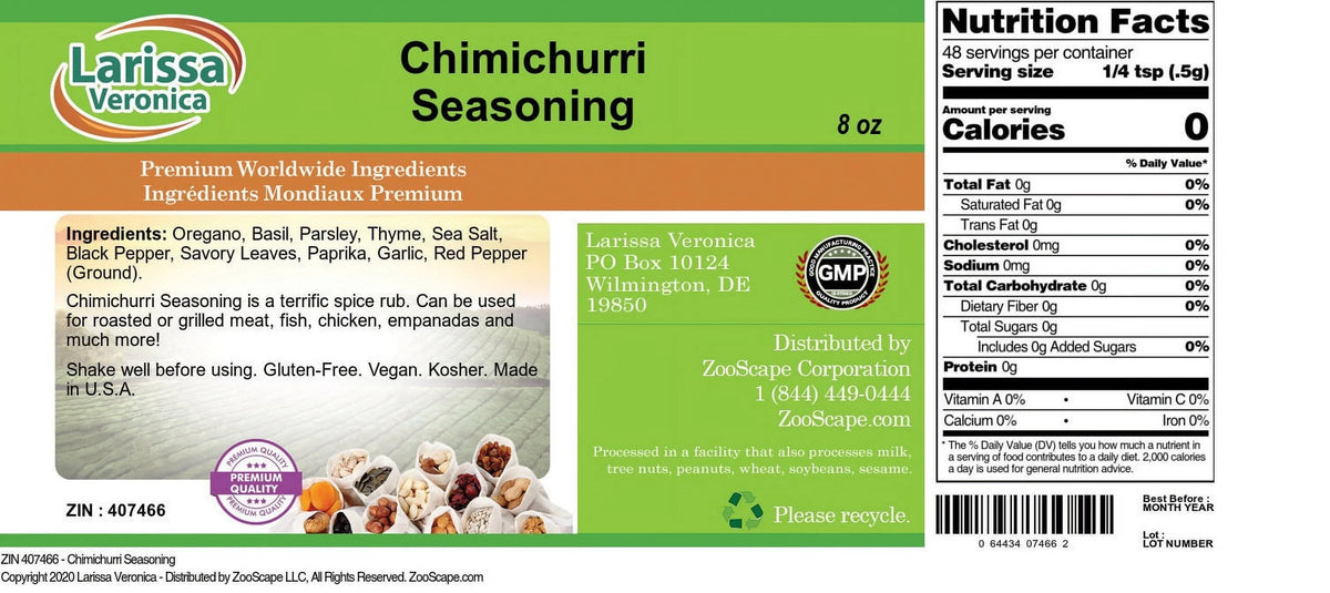 Chimichurri Seasoning, 8 oz, 2-Pack X4642