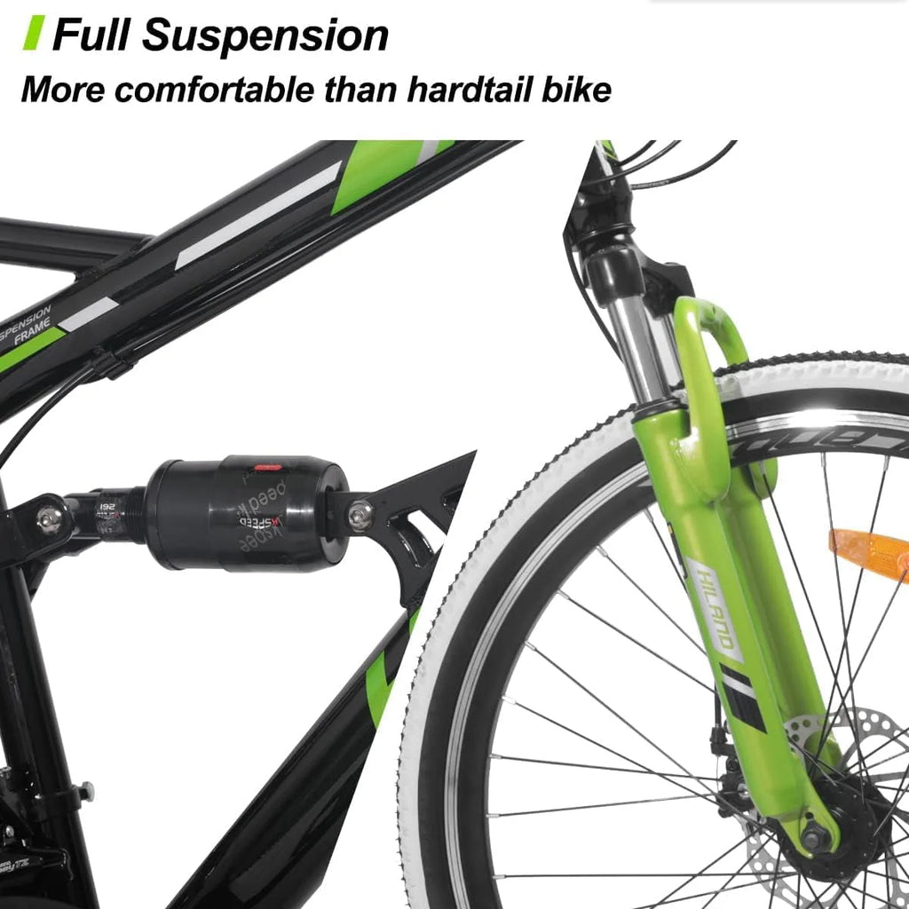26 Inch Full-Suspension 21 Speeds Disc-Brake Mountain Bike K1554