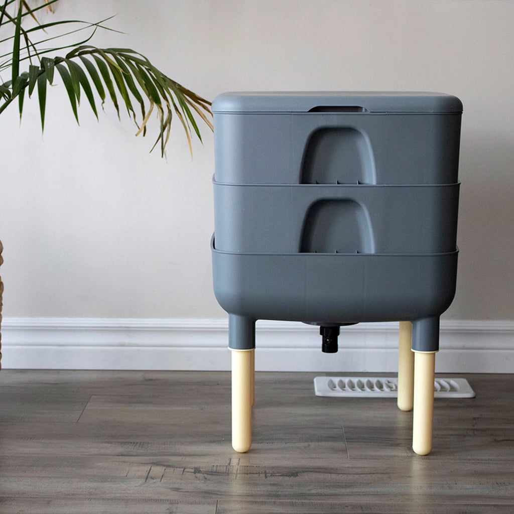 6 Gal Composting Bin System Gray Q61945