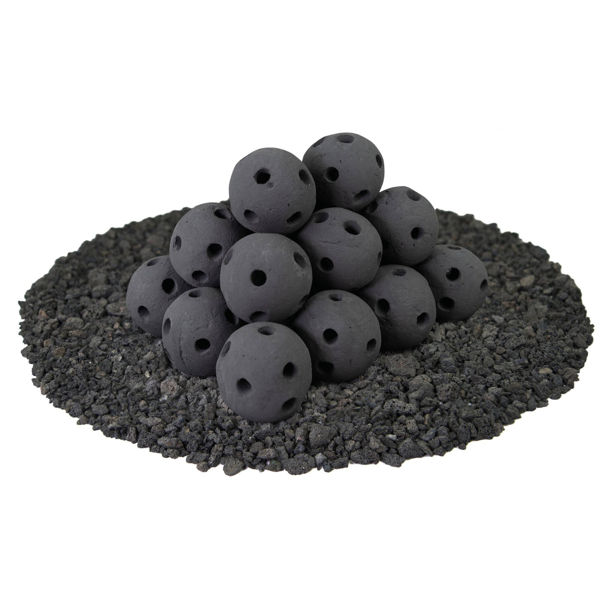 Black 3 inch Ceramic Fire Balls Set of 20 V13155