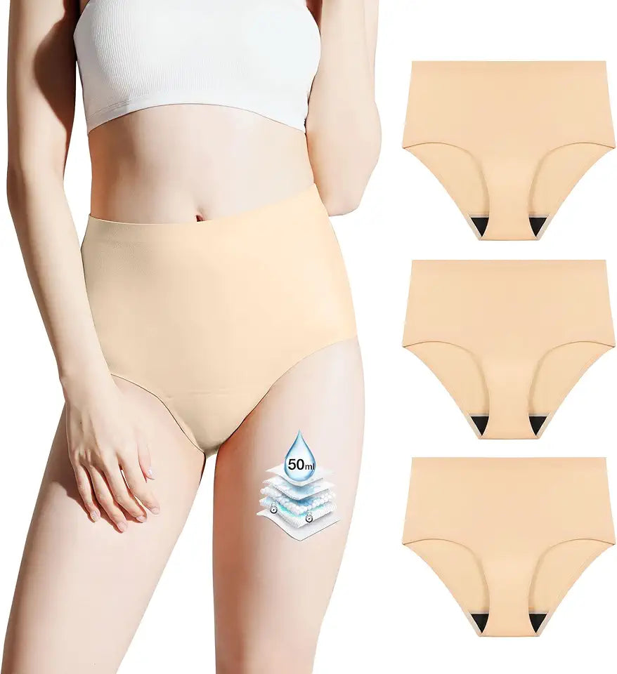 Washable Leak Proof Incontinence Underwear 50ml Beige Large 3 Pack G84706