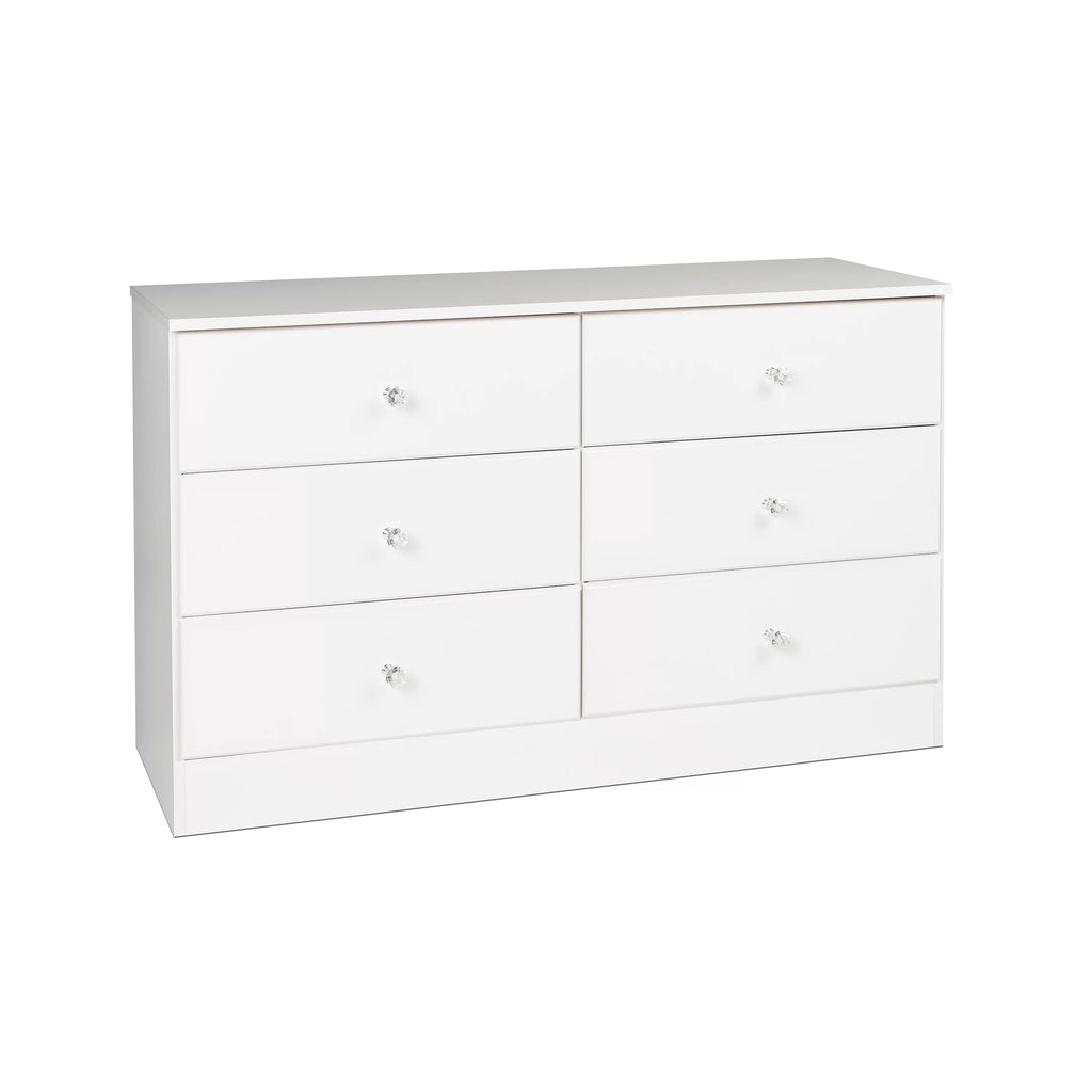 White 6 Drawer Wooden Dresser B546