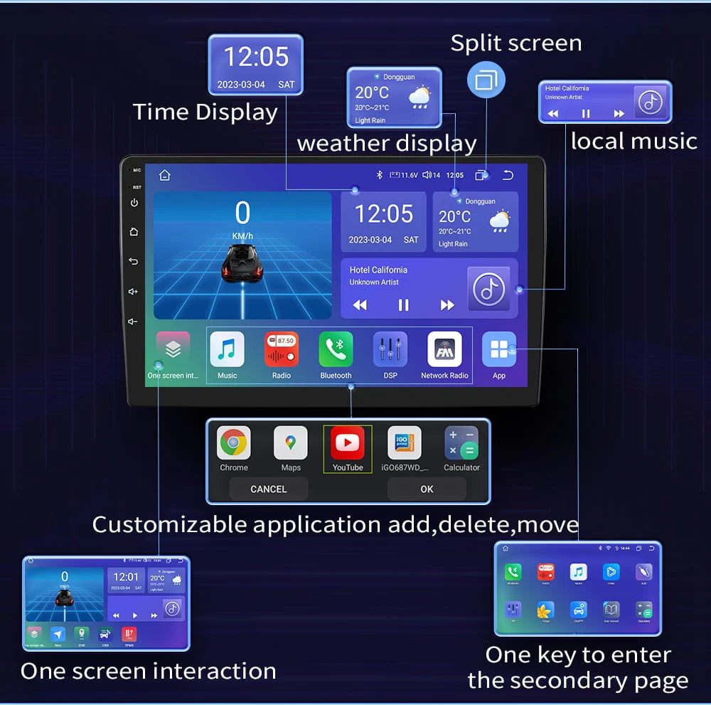 Carplay Android 12.0 Car Stereo Radio GPS Navigation Player G24343