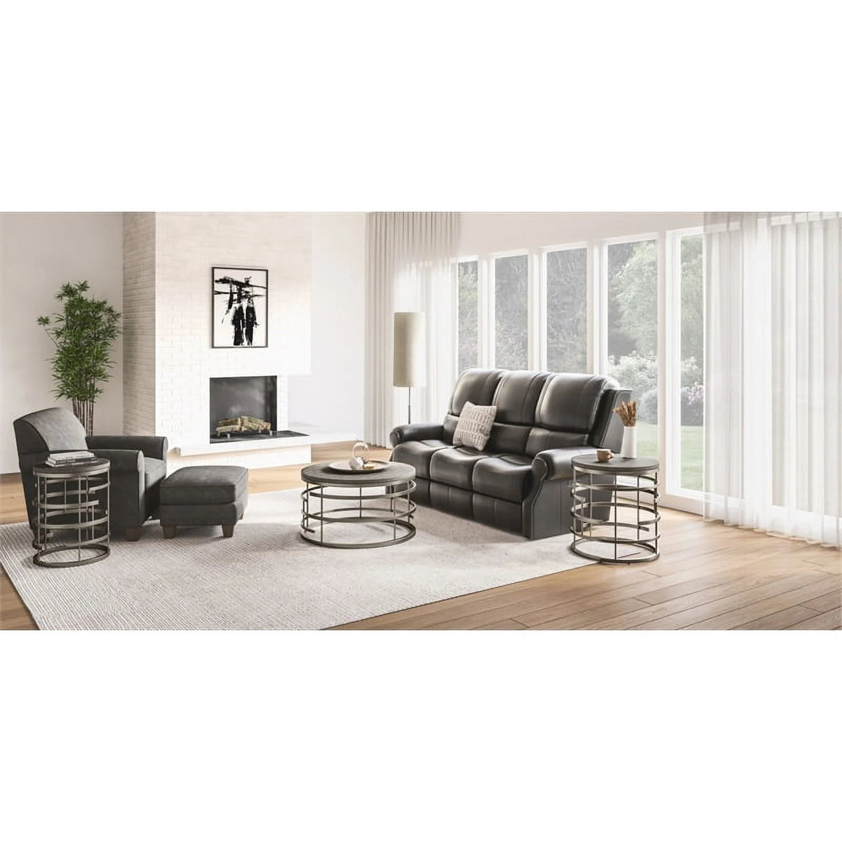 3-Piece Coffee Table Set with 2 Chairside Tables in Gray I4187
