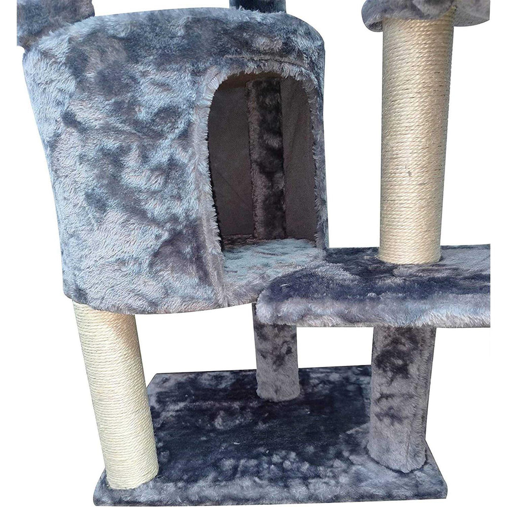 Three Layer Cat Tree with Cat Condo and Two Hammocks I760