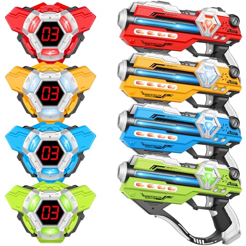 Set of 4 Laser Tag with Digital LED Score Display Vests W50013