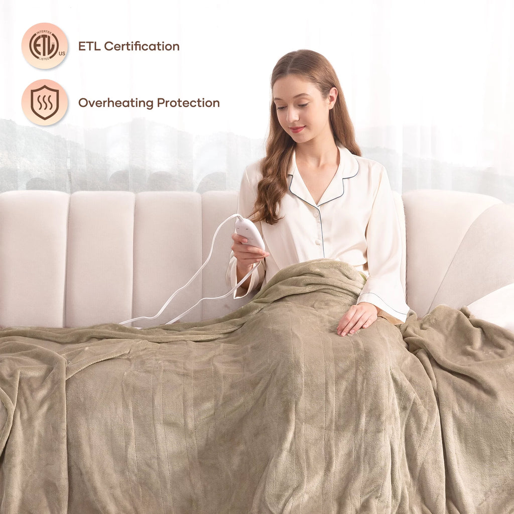 Electric Blanket Full Size Flannel Machine Washable V725