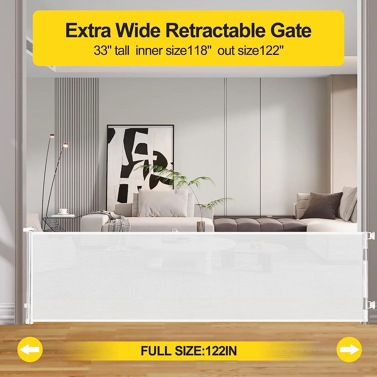 122'' Extra Wide White Baby Gate W6358