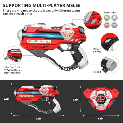 Set of 4 Laser Tag with Digital LED Score Display Vests W50013