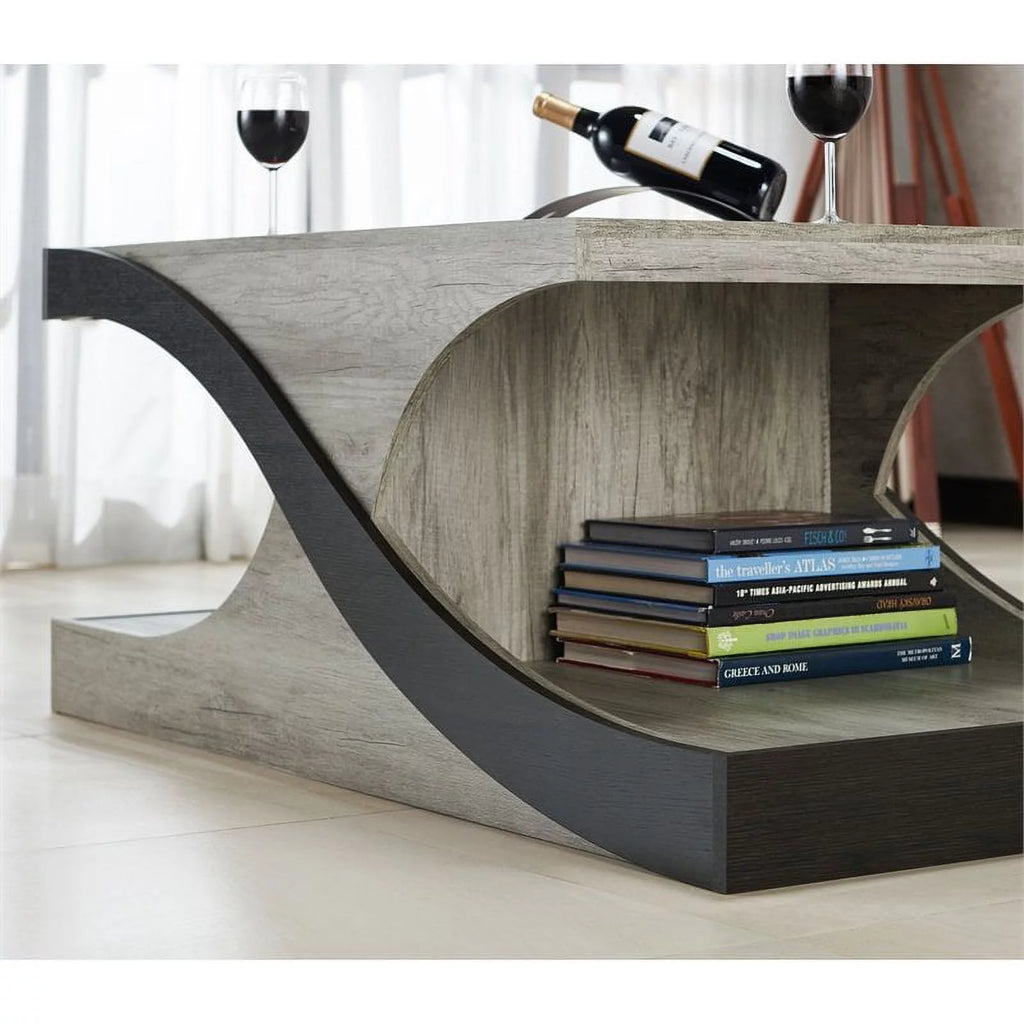 Wood 2-Shelf Coffee Table Y3792