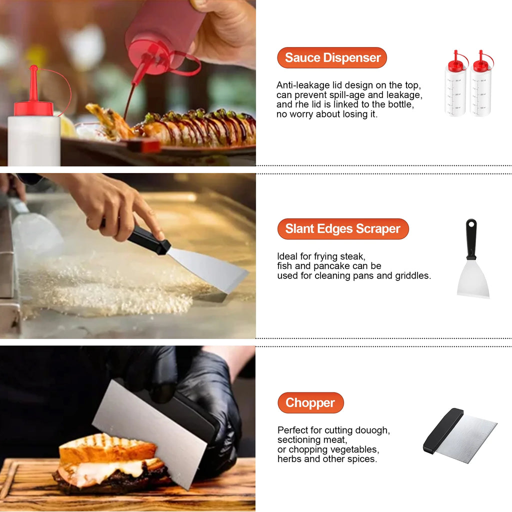 13 Pcs Stainless Steel Griddle Accessories E9267