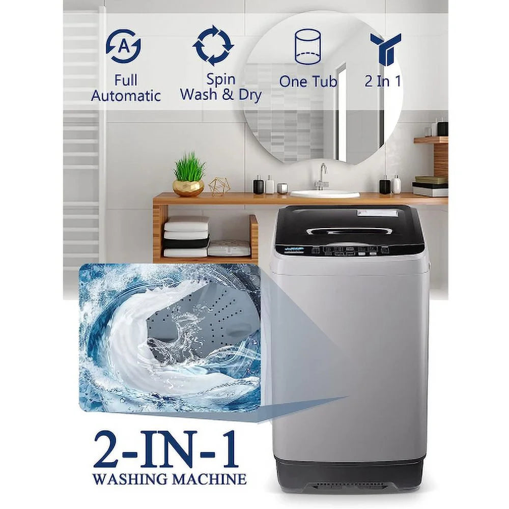 17.7 lbs Portable Compact Washing Machine with Drain Pump C9623