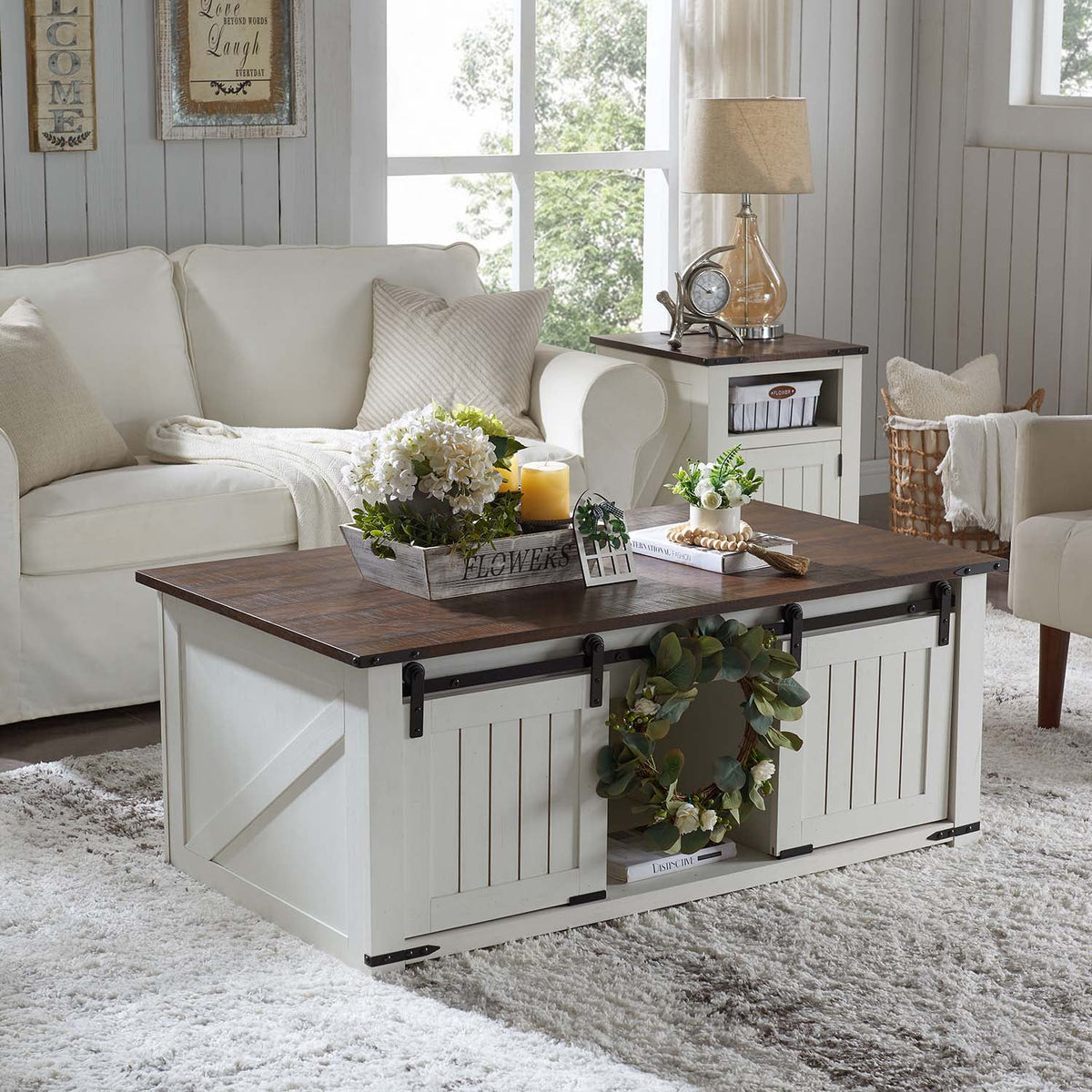 White Lift Top Coffee Table with Storage D23221