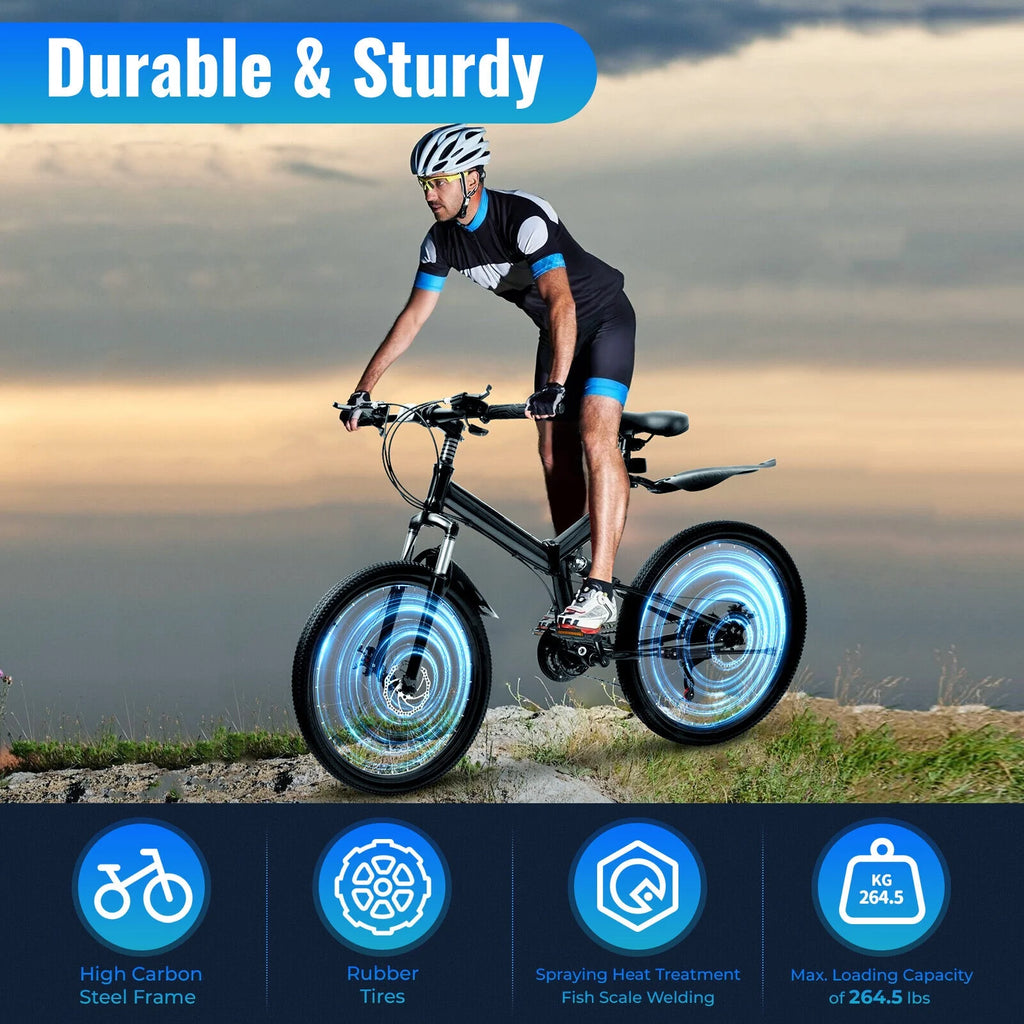 26 inch 21 Speed Full Suspension Folding Mountain Bike Y538286